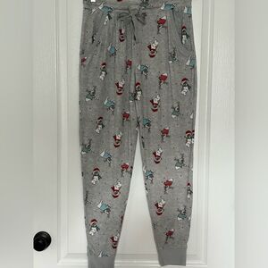 Jaclyn Intimates Womens Gray Christmas Frenchie Dogs Pajamas Size Medium